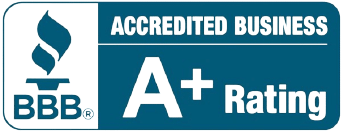 BBB Accredited Business seal with A+ rating, showcasing THINK3RE’s commitment to trust and service excellence in real estate.